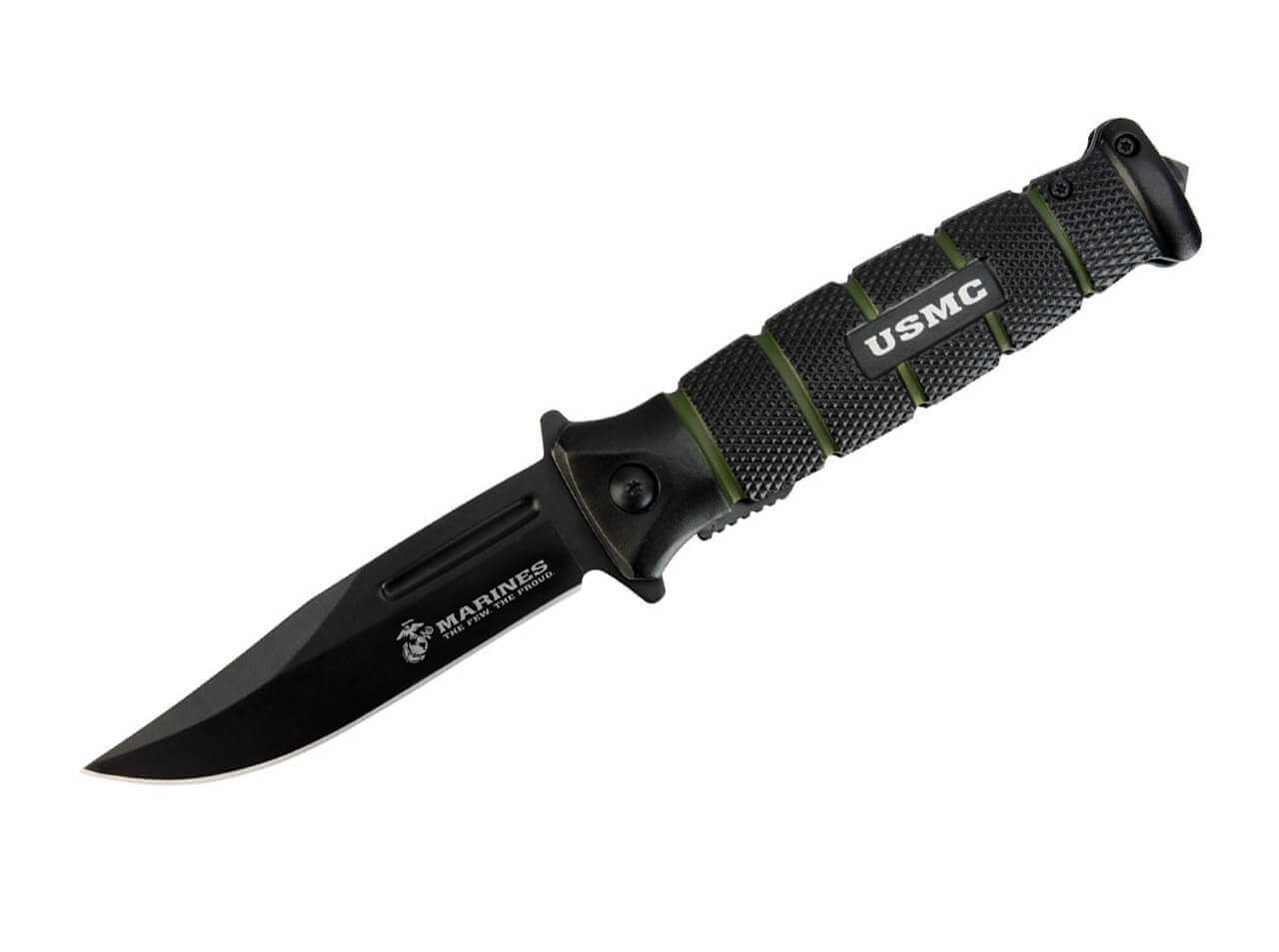 U.S.M.C. Combat Knife Assisted Opening Black & Green