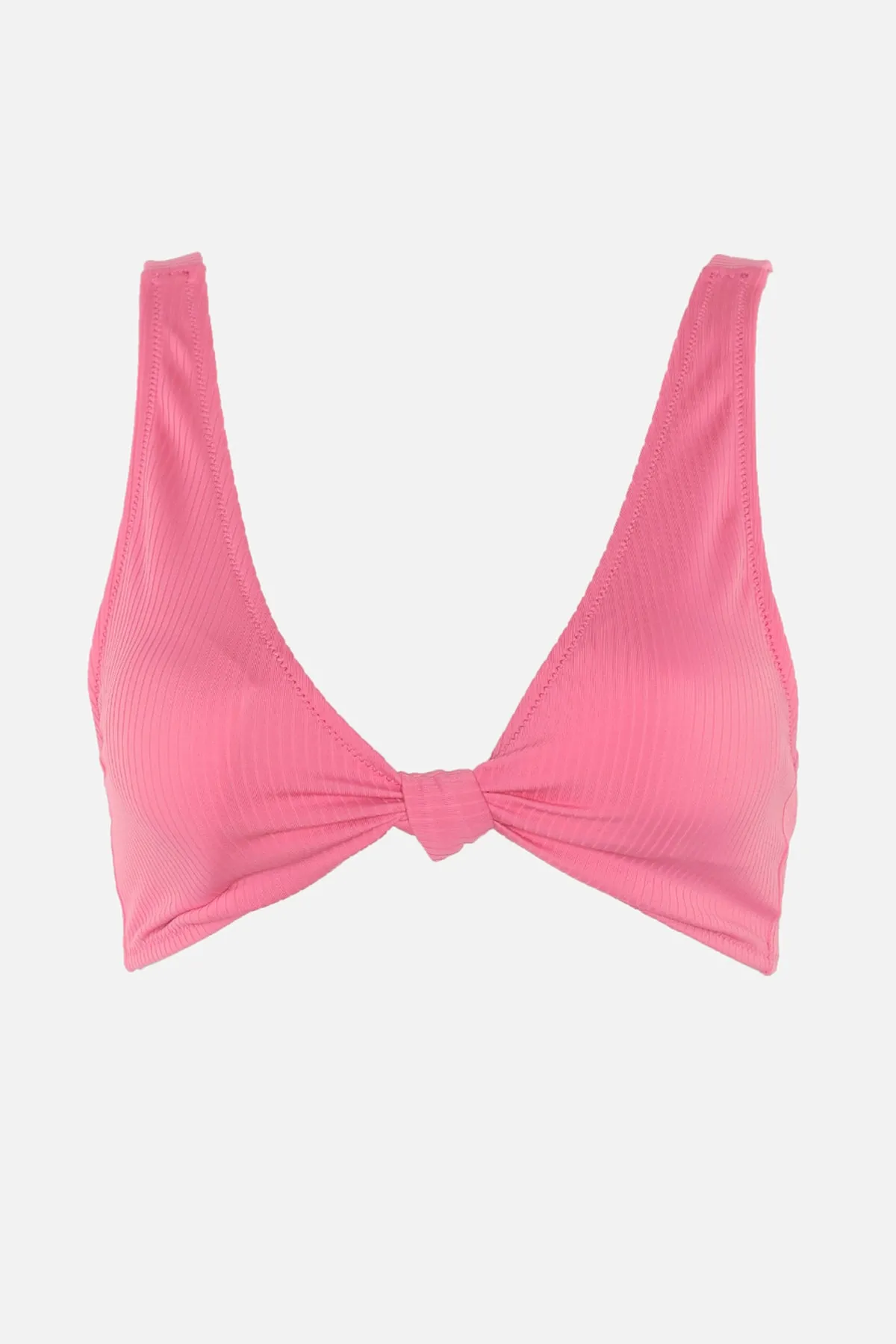 Trendyol Collection  Rosa strukturiertes Bikinioberteil mit KnotendetailTBESS22BU0040