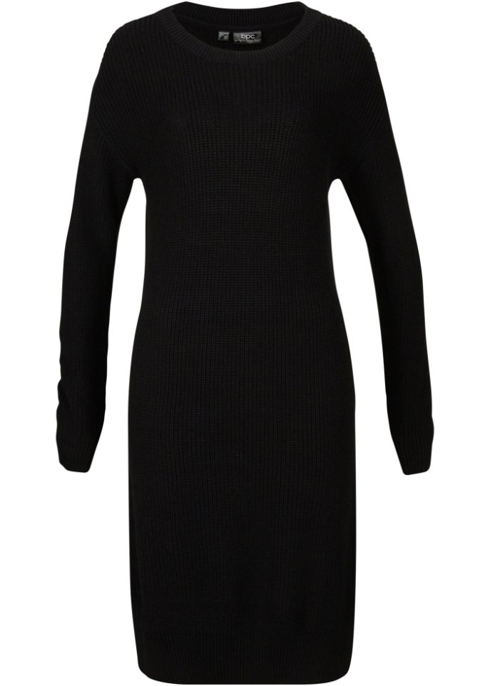 Oversize-Ripp-Strickkleid mit Schlitz