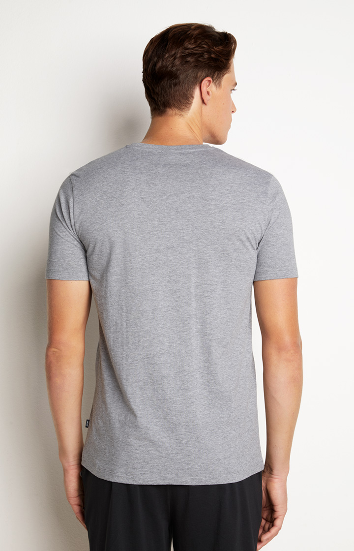 2er-Pack Fine Cotton T-Shirts in Grau meliert