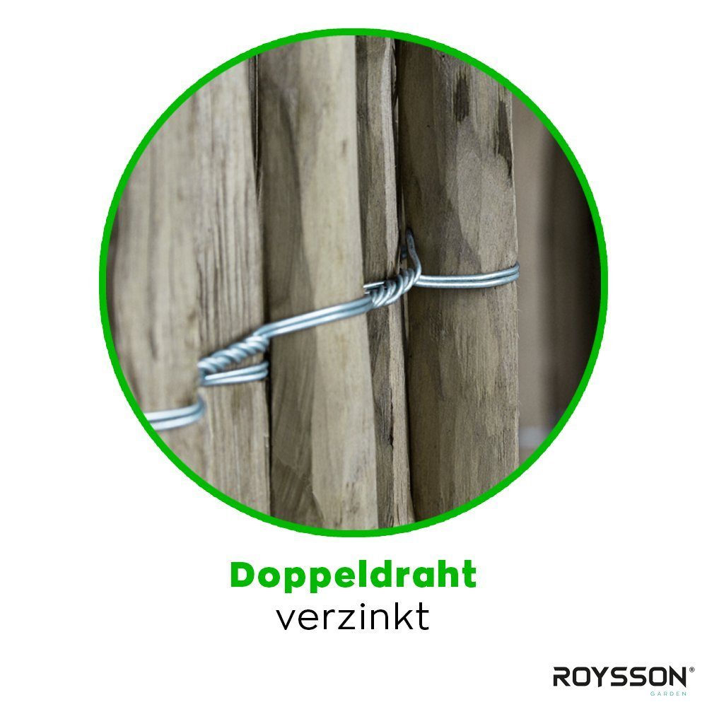 Roysson Garden Staketenzaun Staketenzaun imprägniert Höhe 90 cm 3-4 Abstand