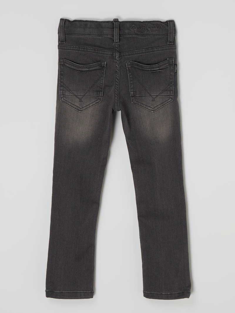 Jeans mit Stretch-Anteil Modell 'Theo' in mittelgrau meliert