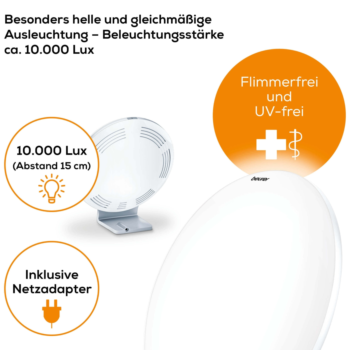 Beurer Tageslichtlampe TL 50-Formschöne Tageslichtlampe für mehr Tageslicht in dunklen Jahreszeiten