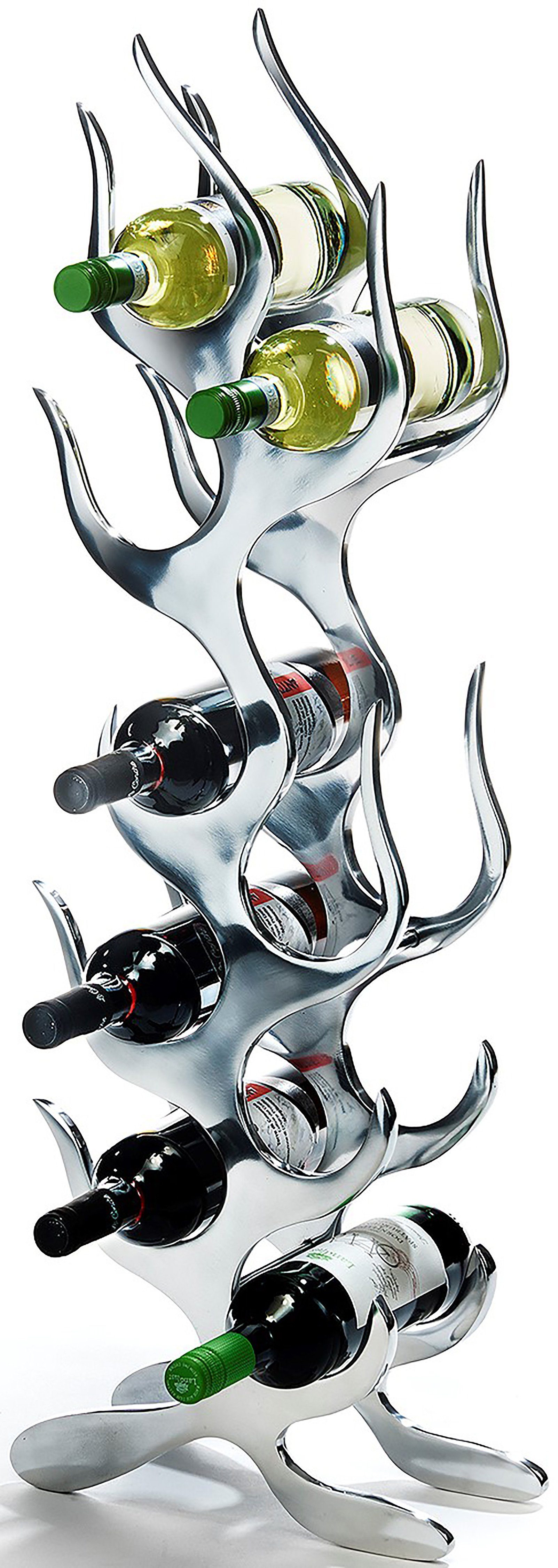 Kobolo Weinregal Flaschenhalter FLAME aus Metall für 9 Flaschen