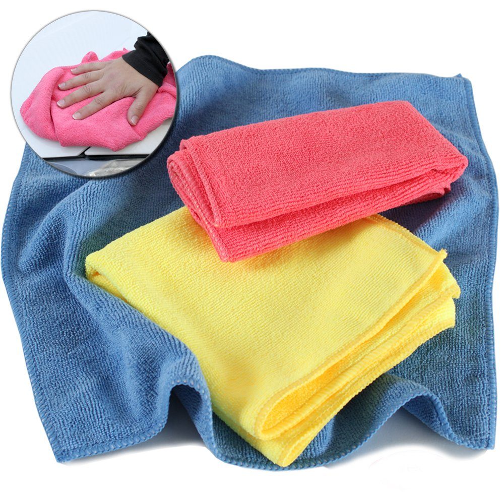 tectake Polierpad 1000 Mikrofasertücher 35x35 cm, waschbar