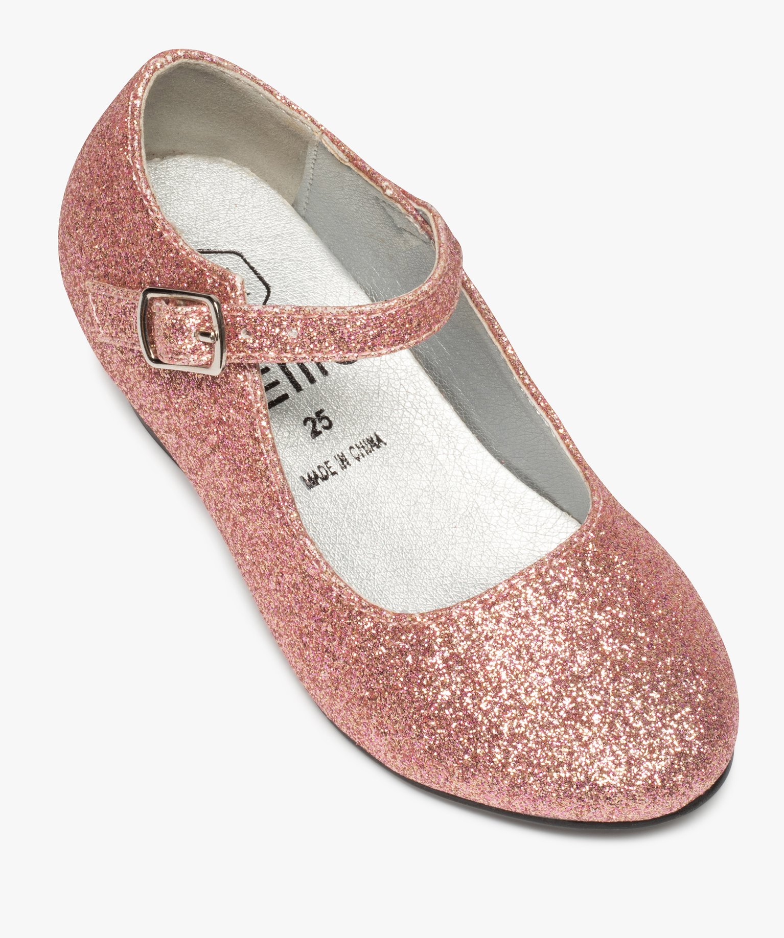 Babies fille pailletées à talon et bride à boucle rose | GEMO