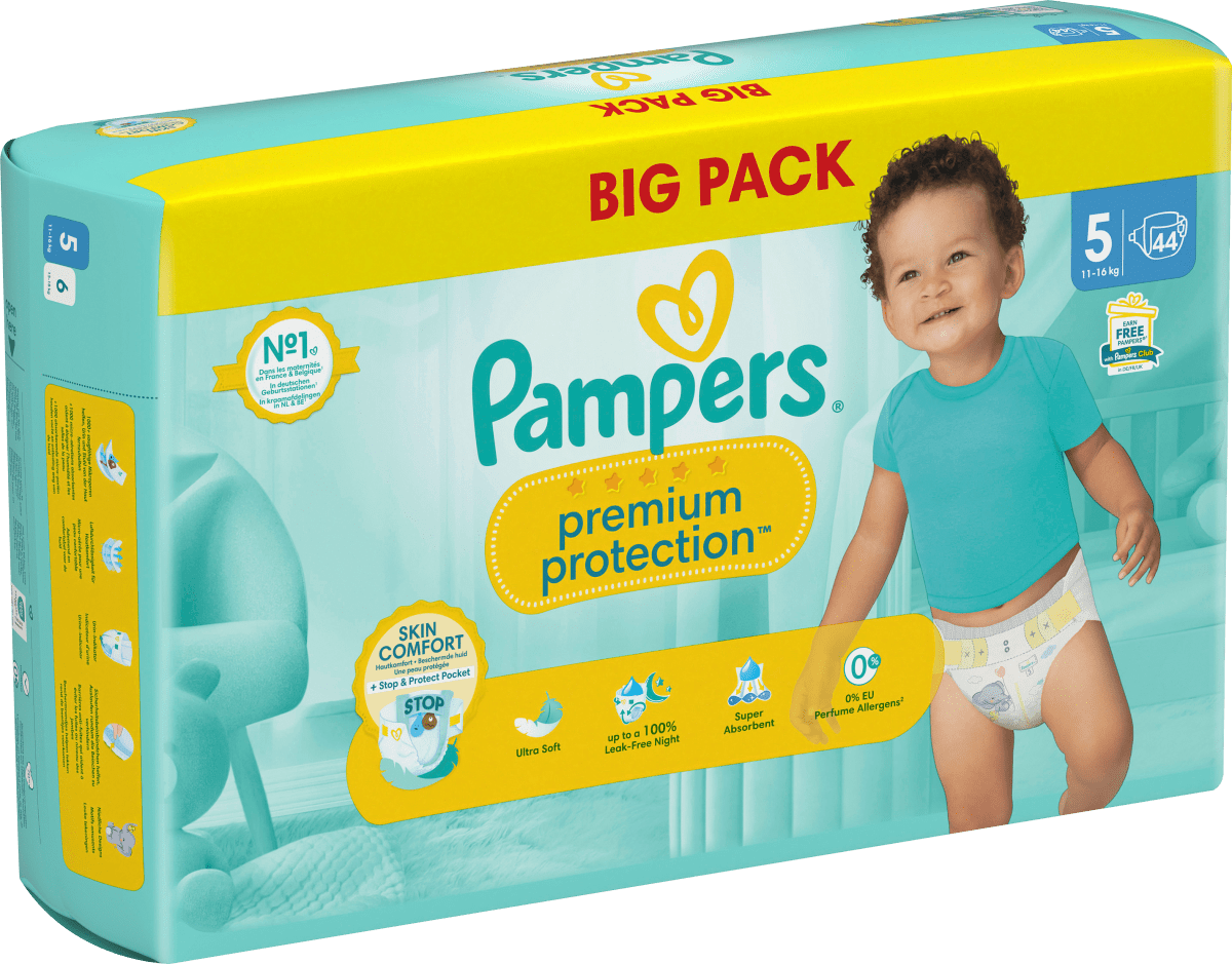 Windeln Premium Protection Gr.5 Junior (11-16kg), Big Pack, 44 St