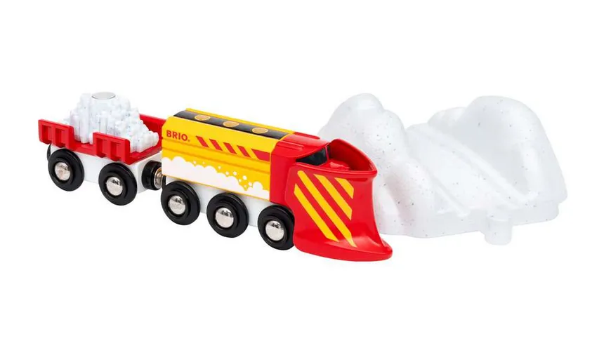 BRIO Bahn - 33606 Schneeräumzug - Winterliche Ergänzung für die BRIO Holzeisenbahn
