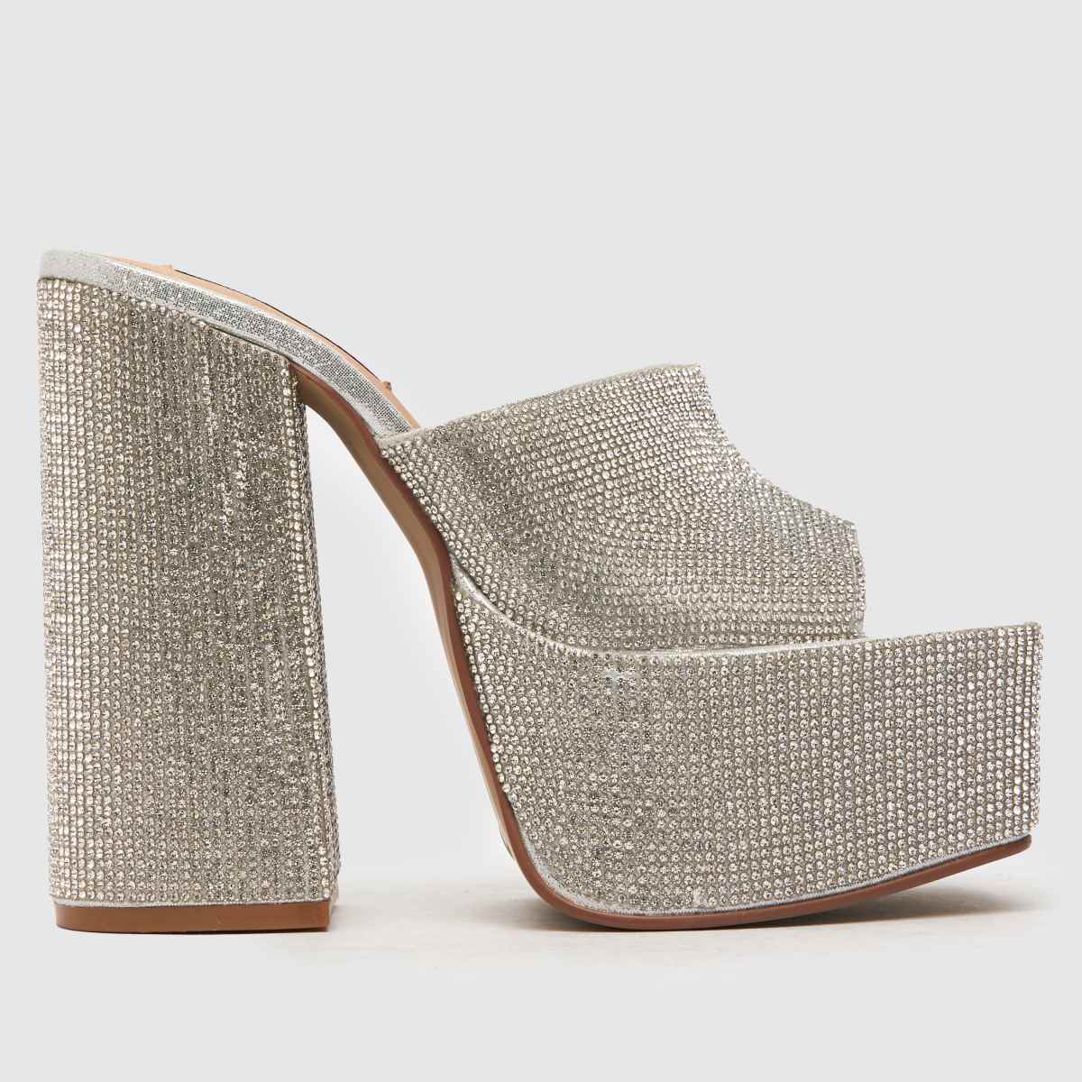 Steve Madden – Trixie-R – Silverfärgade höga klackar