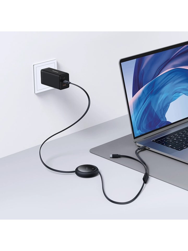 Baseus Baseus Bright Mirror Series USB-C Einziehbares Kabel - 2 x USB-C in Schwarz günstig kaufen onesize