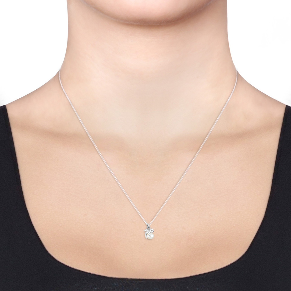 Elli Elli Ensemble de Bijoux Femmes Ange pendentif clous d'oreilles set perles de cult Bijoux