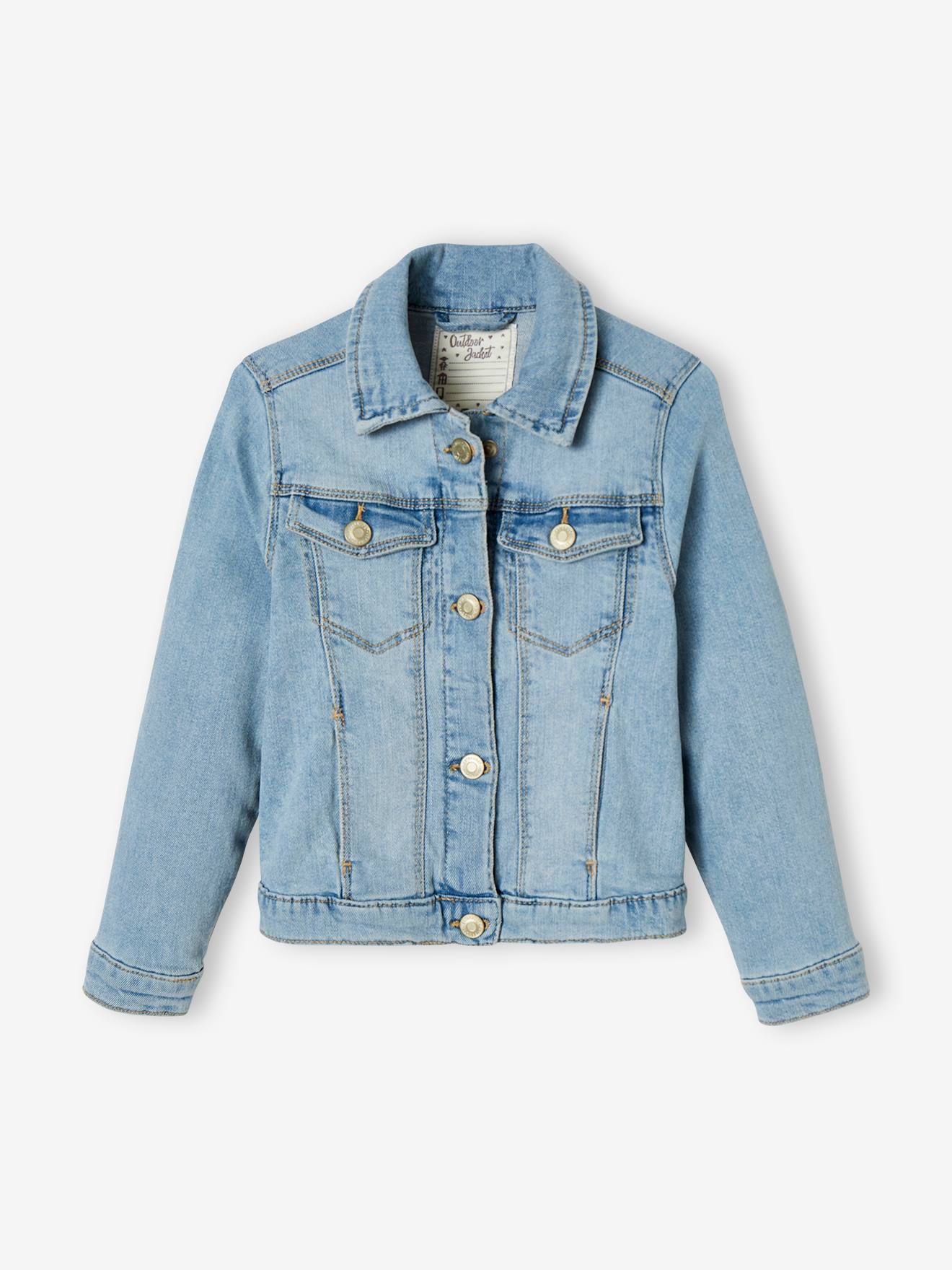 Vertbaudet Mädchen Jeansjacke, personalisierbar Oeko-Tex - blue stone