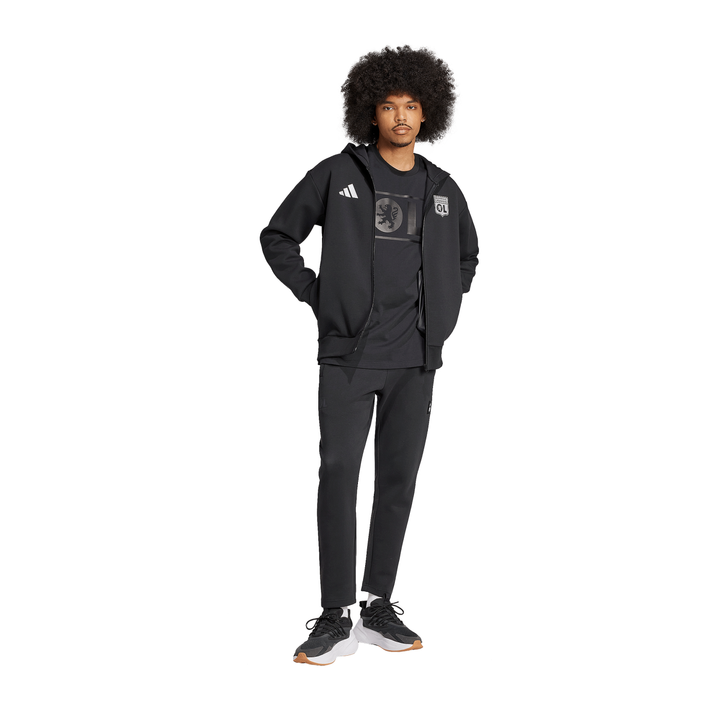 adidas Olympique Lyon Anthem Jacke Schwarz