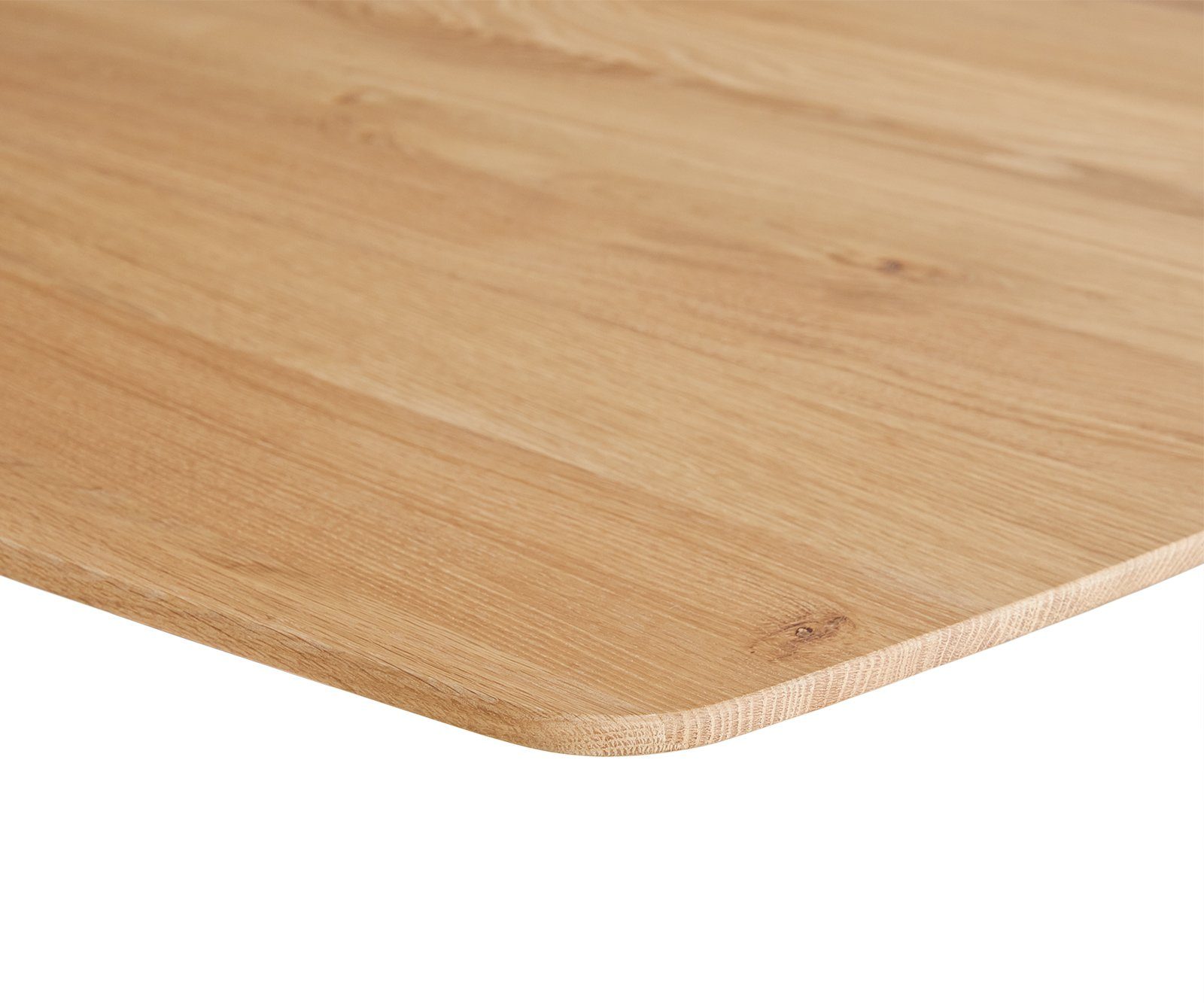 DELIFE Esstischplatte Edge, Boot Eiche Natur 260x100 cm Schweizer Kante