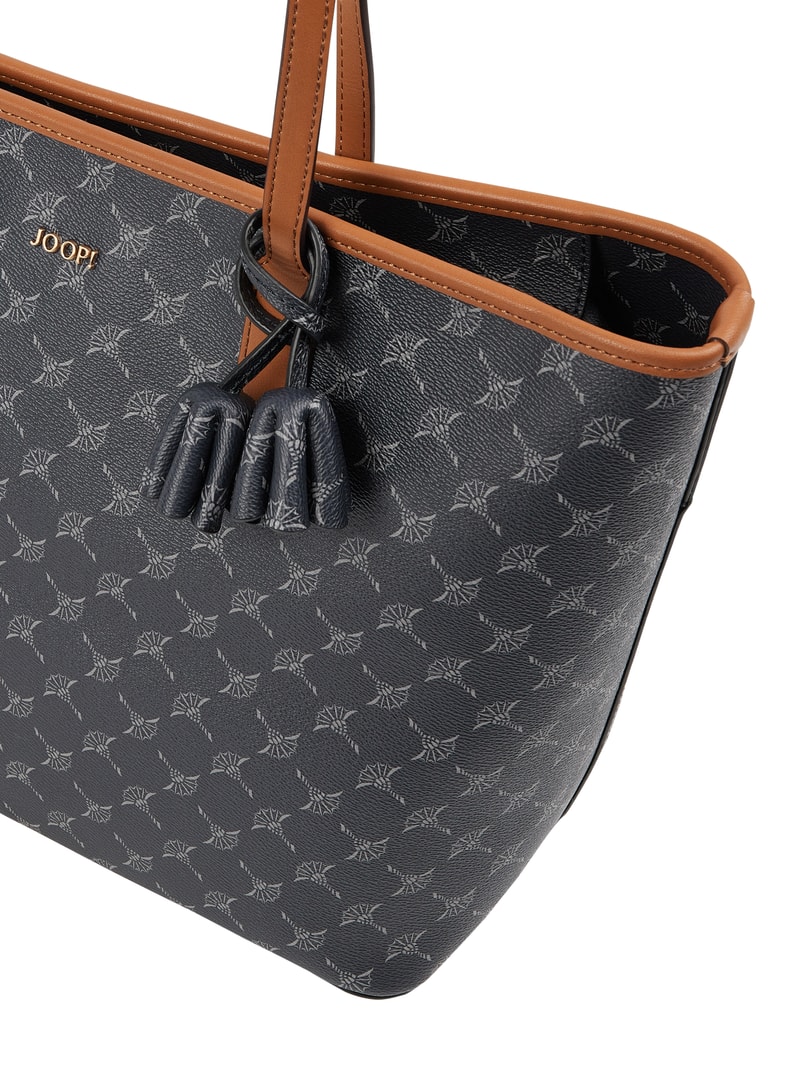Shopper mit abnehmbarer Reißverschlusstasche Modell 'Lara' in dunkelblau