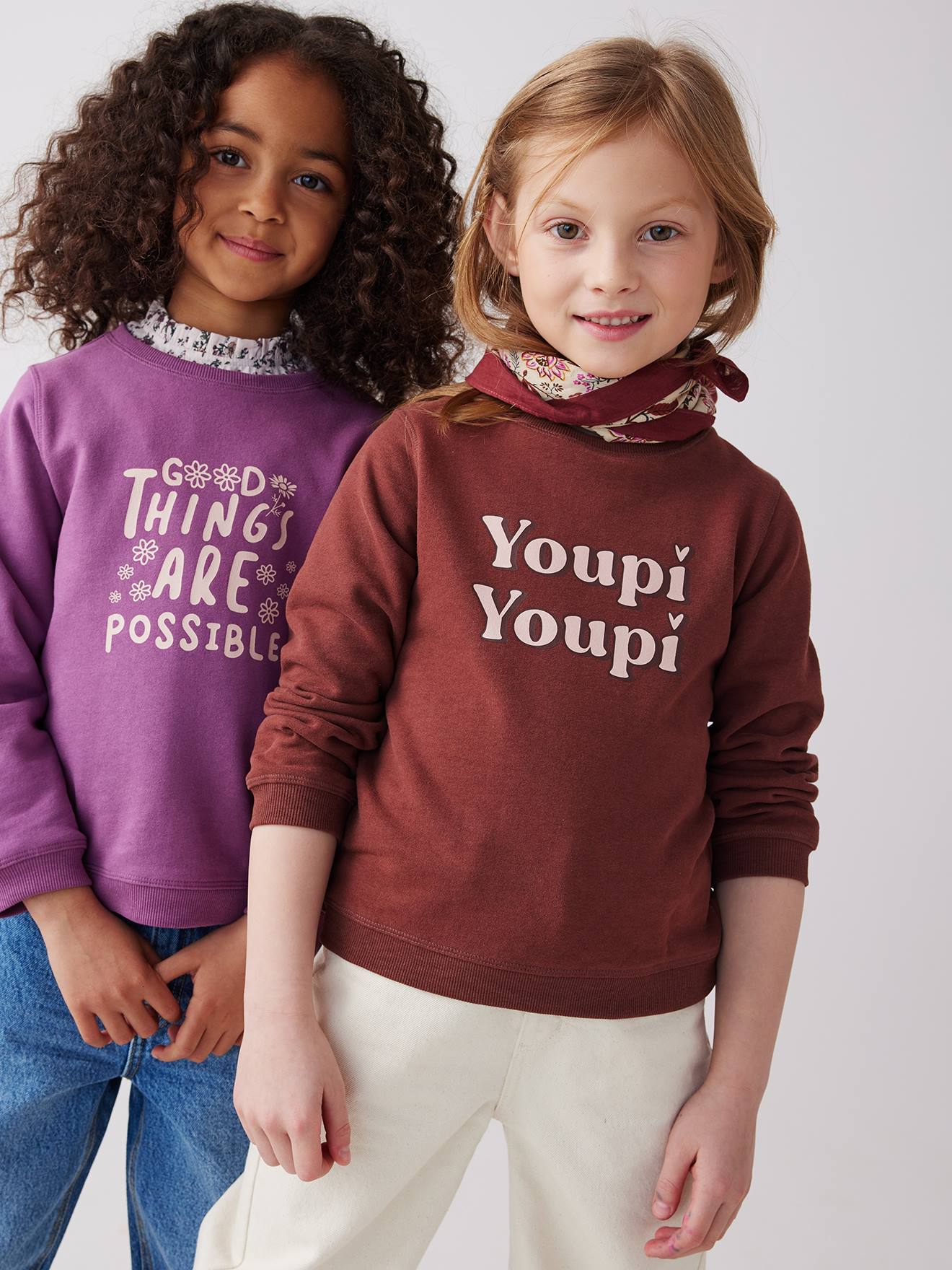 Vertbaudet Mädchen Sweatshirt BASIC - braun-soeurs de coeur