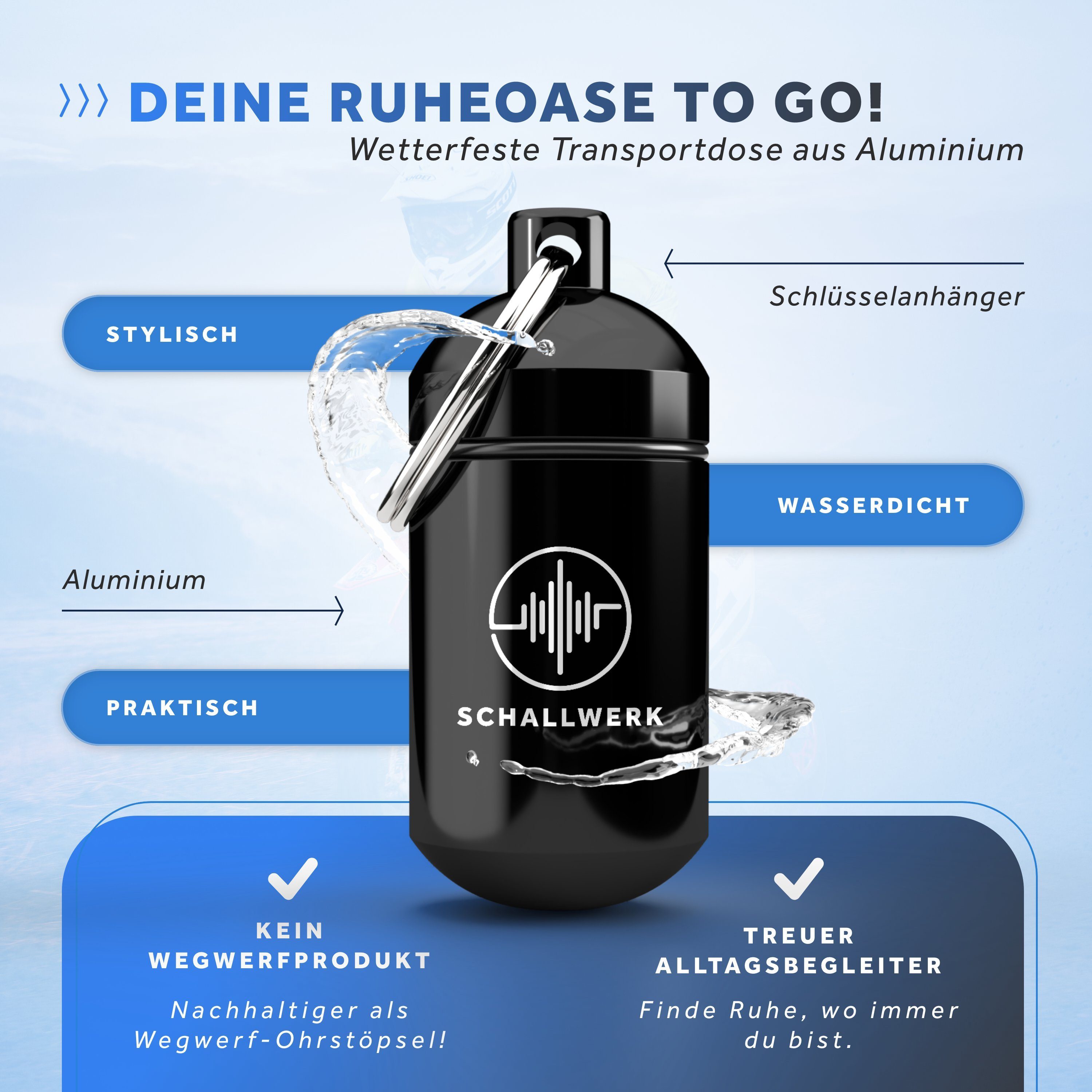 Schallwerk Gehörschutzstöpsel SCHALLWERK ® Strong+ Gehörschutz Ohrstöpsel mit extra starkem Schutz