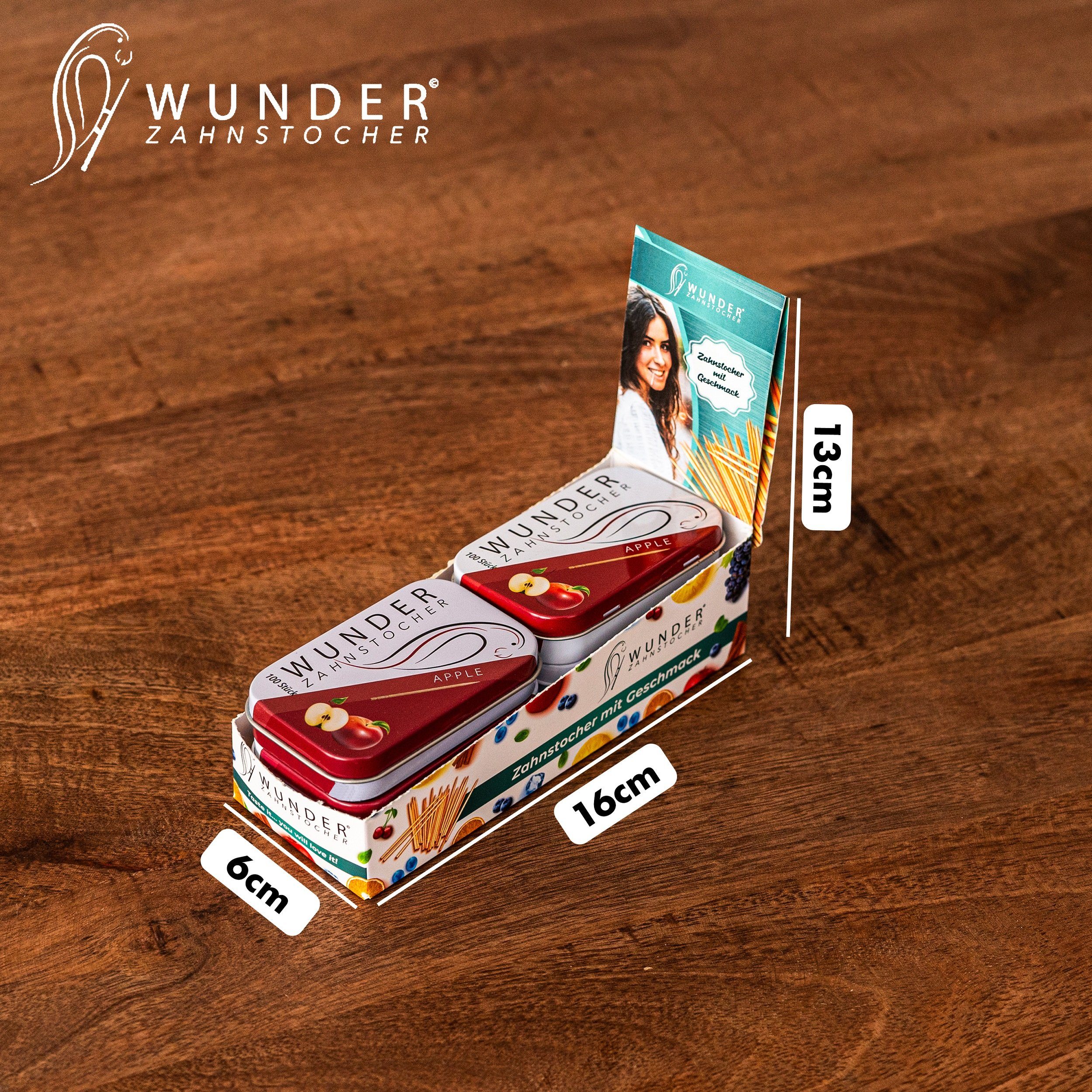 Wunder Zahnstocher Mundpflegecenter Wunder Zahnstocher Display 6er Pack Apfel DS