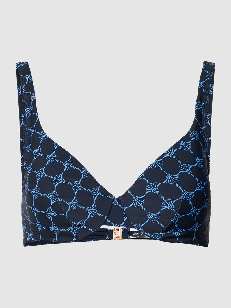Bikini-Oberteil mit eingearbeiteten Bügeln in marineblau
