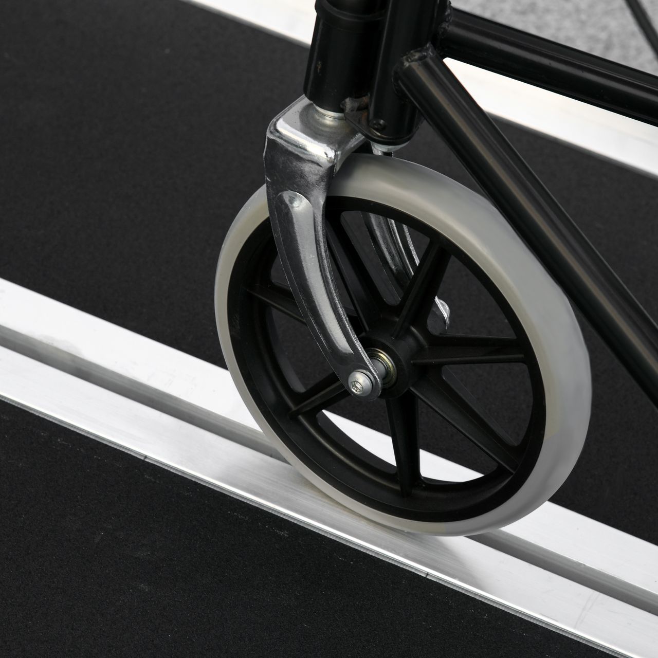 HOMCOM Rollstuhlrampe Auffahrrampe Rollstühle Rollatoren Faltbar Aluminium PVC
