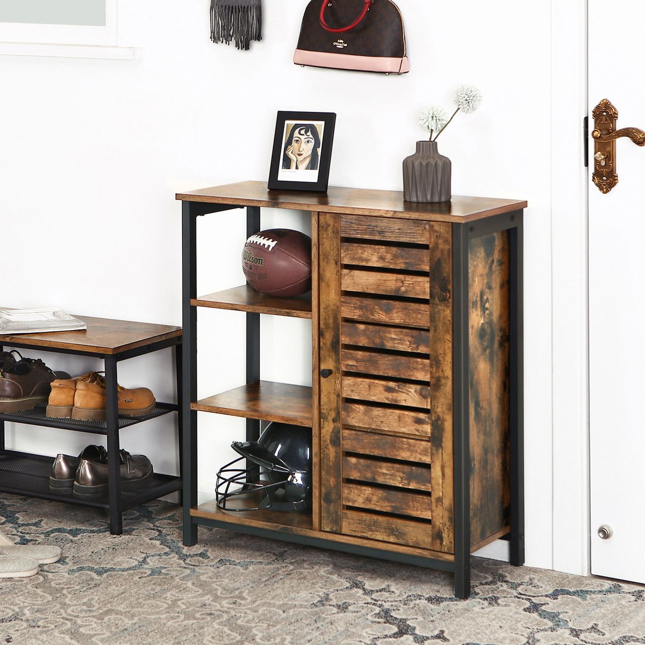 Vasagle Sideboard mit 3 offenen Ablagen 70 x 30 x 81 cm (L x B x H)
