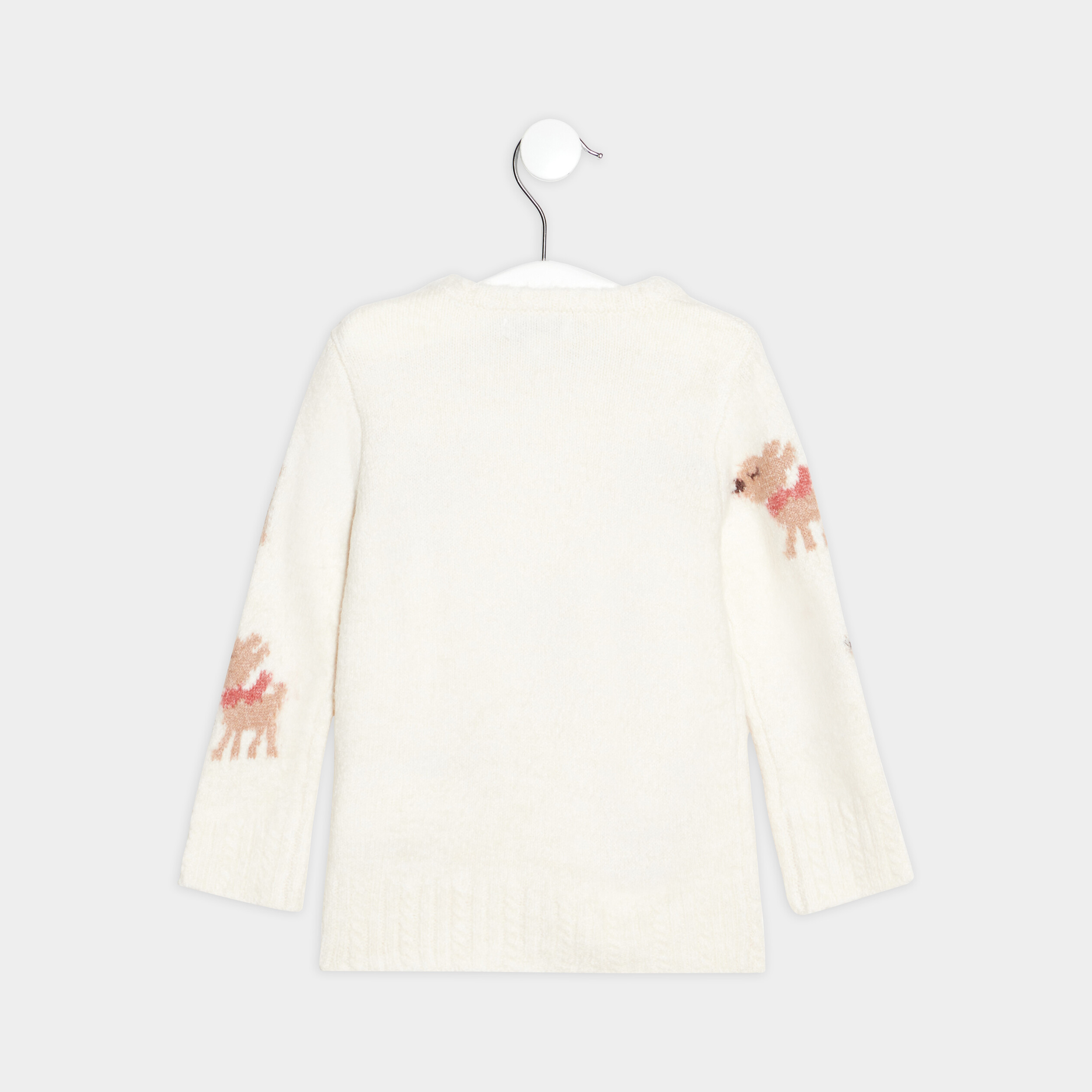 Pull col rond Creeks creme bébé fille | La Halle