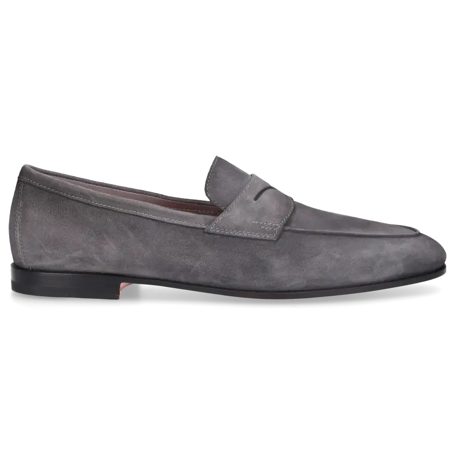 Santoni - Loafer 18837 Veloursleder - grau