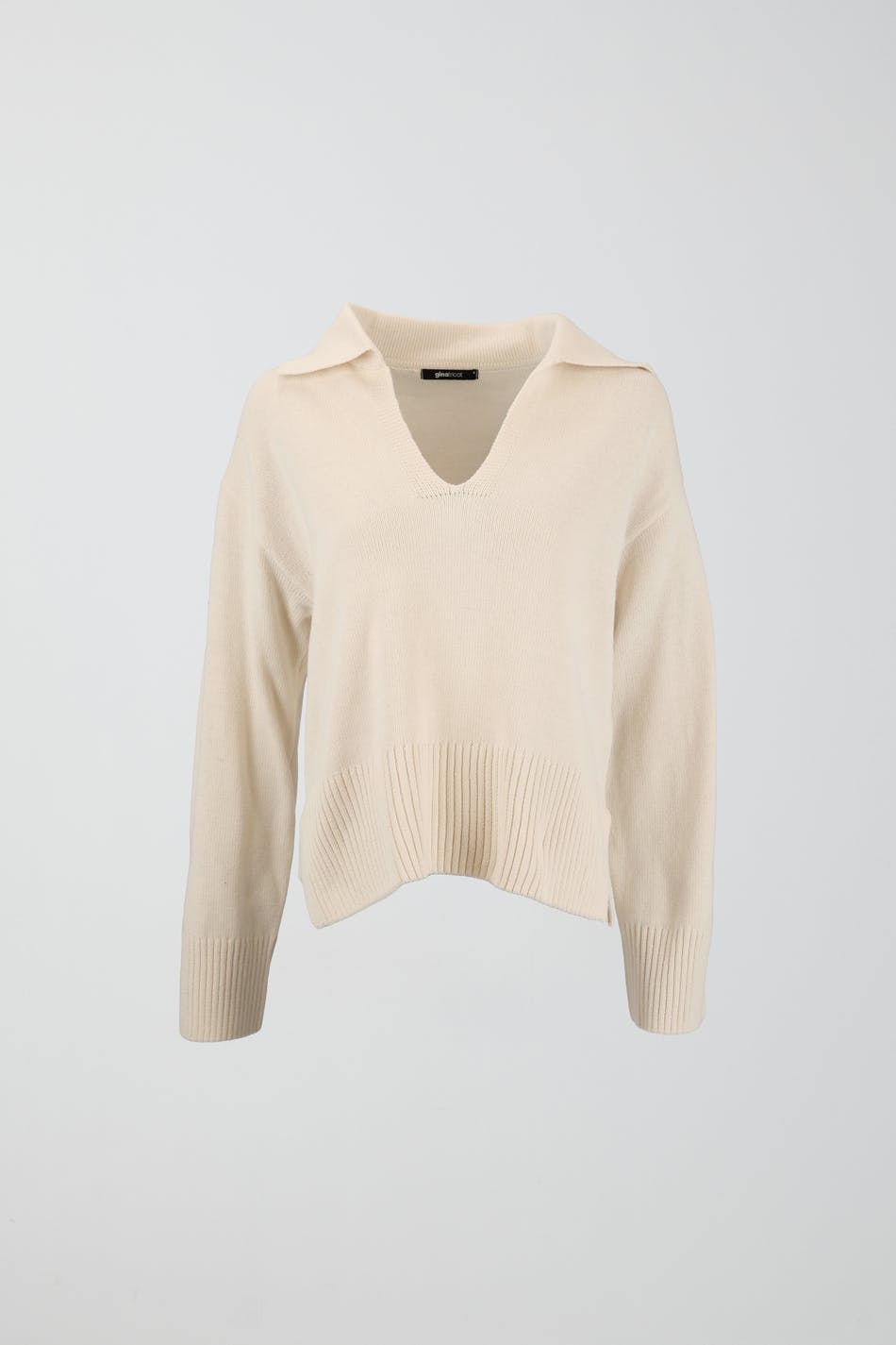 Knitted collar sweater