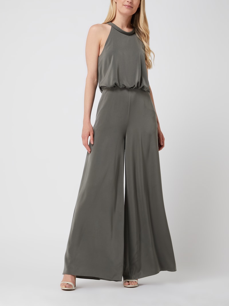 Jumpsuit mit ausgestelltem Bein in khaki