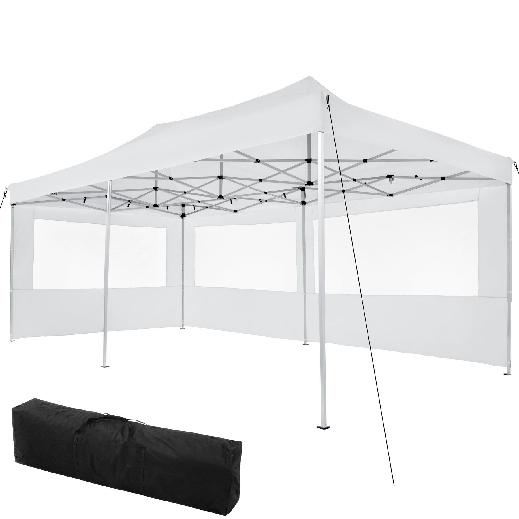 tectake Pavillon Viola, mit 3 Seitenteilen, (Set inkl. Seitenteile), Verstellbare Höhe
