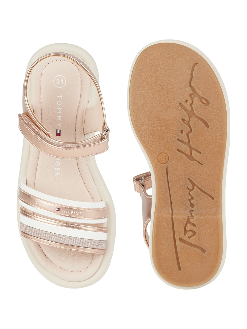Sandalen in Metallic-Optik in gold