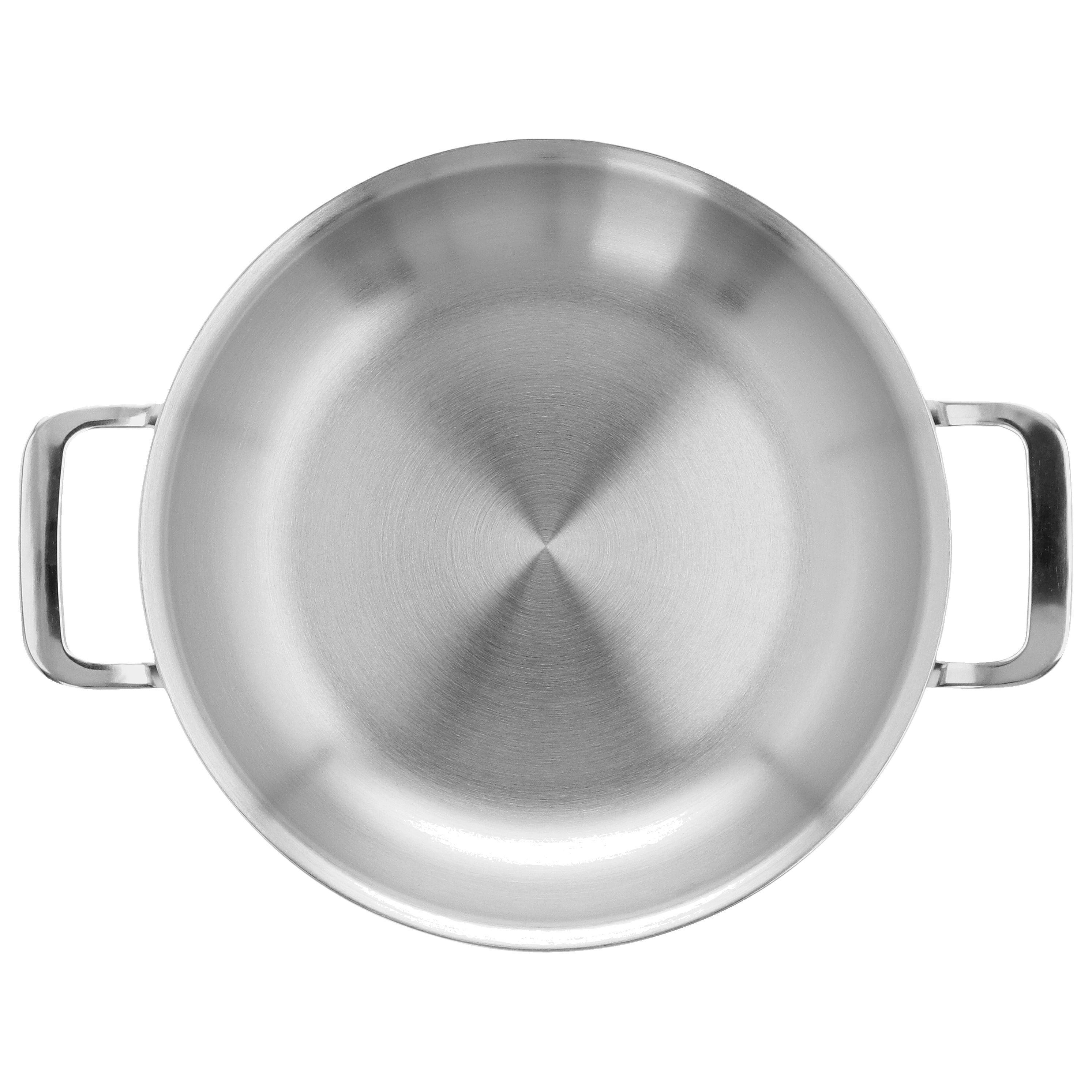 Bratpfanne mit 2 Griffen 24 cm, 18/10 Edelstahl, Silber