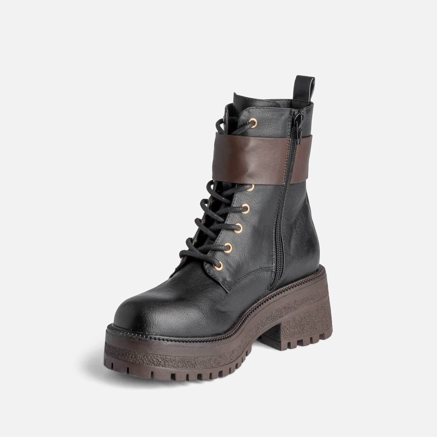 Bottine TEXTO noire et marron