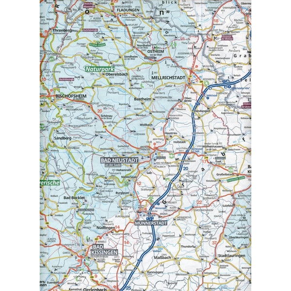 ADAC Regionalkarte Blatt 12 Nürnberg, Würzburg, Fulda, Heilbronn 1:150 000 - Straßenkarte