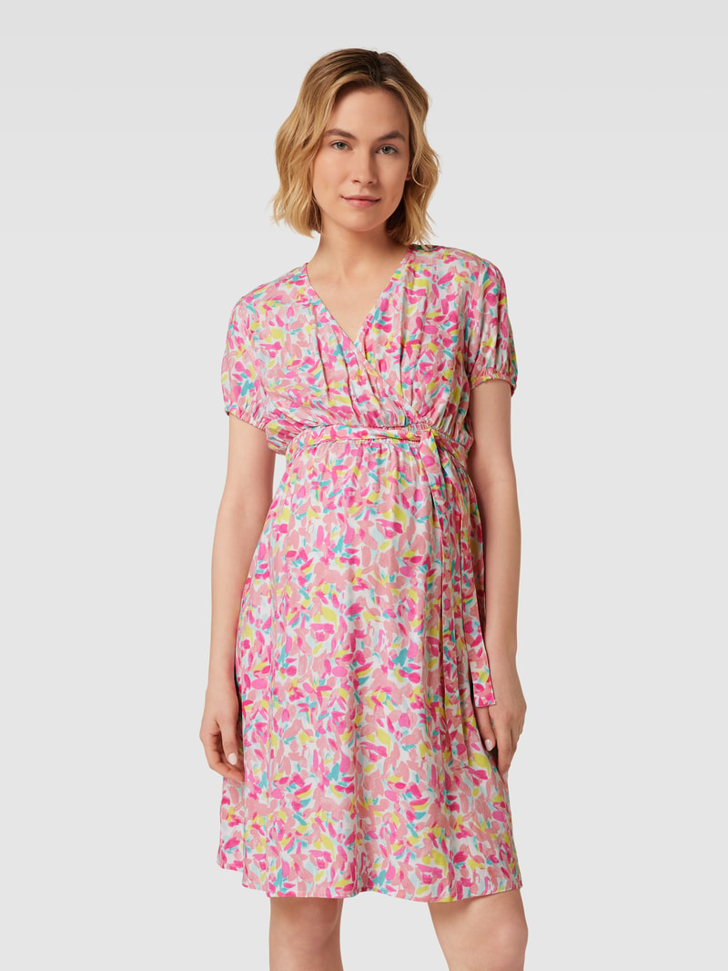 Umstands-Kleid aus Viskose mit Allover-Muster Modell 'Casey' in pink