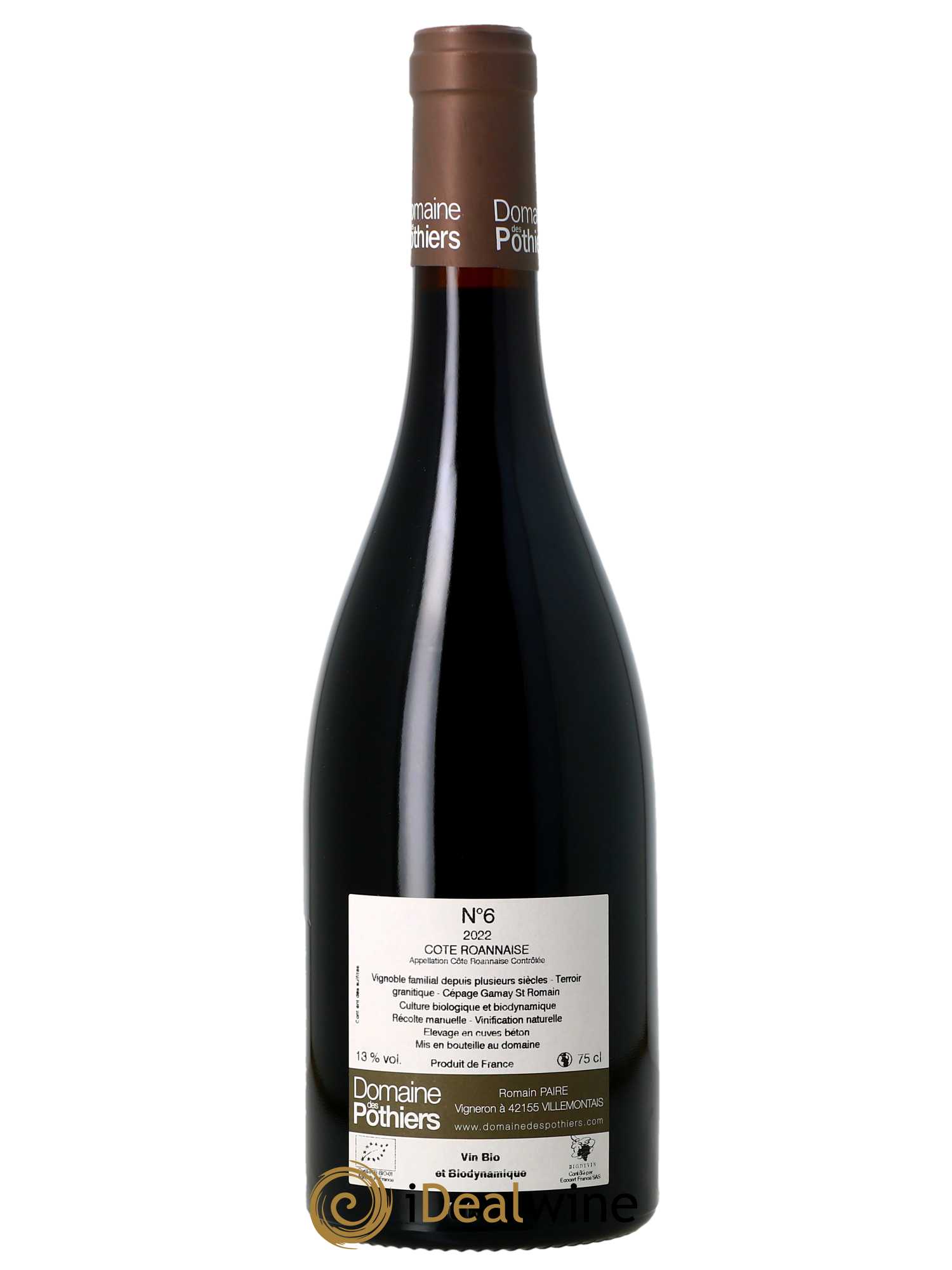 Côte Roannaise N°6 Domaine des Pothiers  2022 - Lot de 1 Bouteille