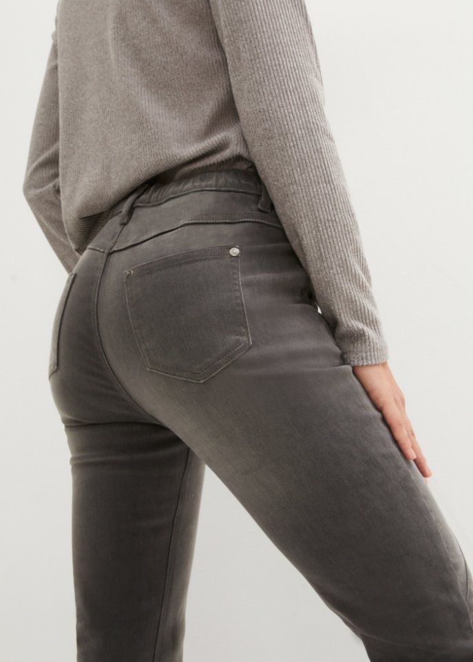 High-Waist-Stretch Thermojeans mit Fleece-Futter und streckenden Nähten