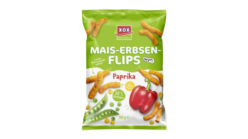 XOX Mais-Erbsen-Flips Paprika 100 g
