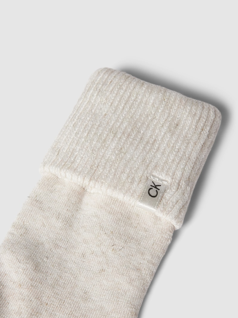 Socken mit Label-Stitching in beige