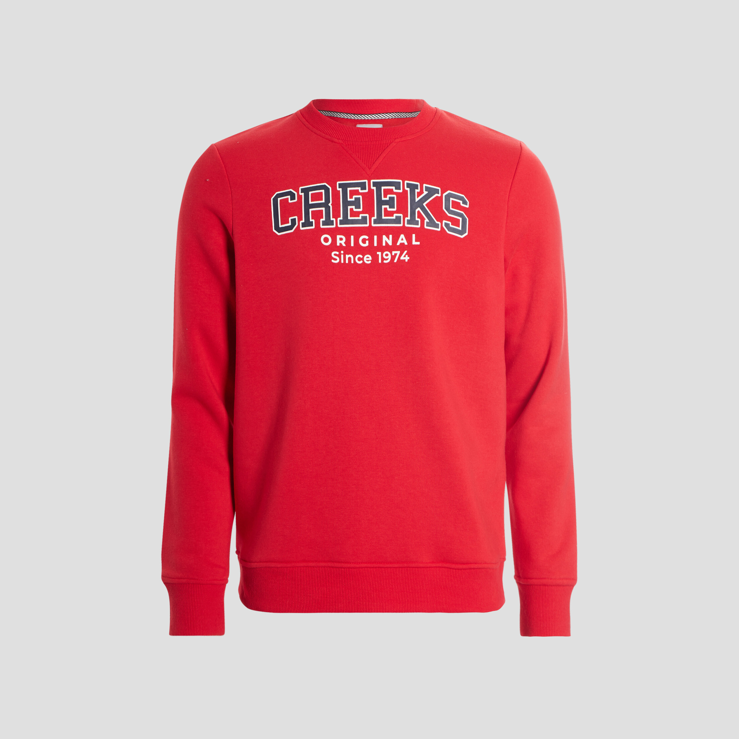 Sweat à col rond Creeks rouge homme | La Halle