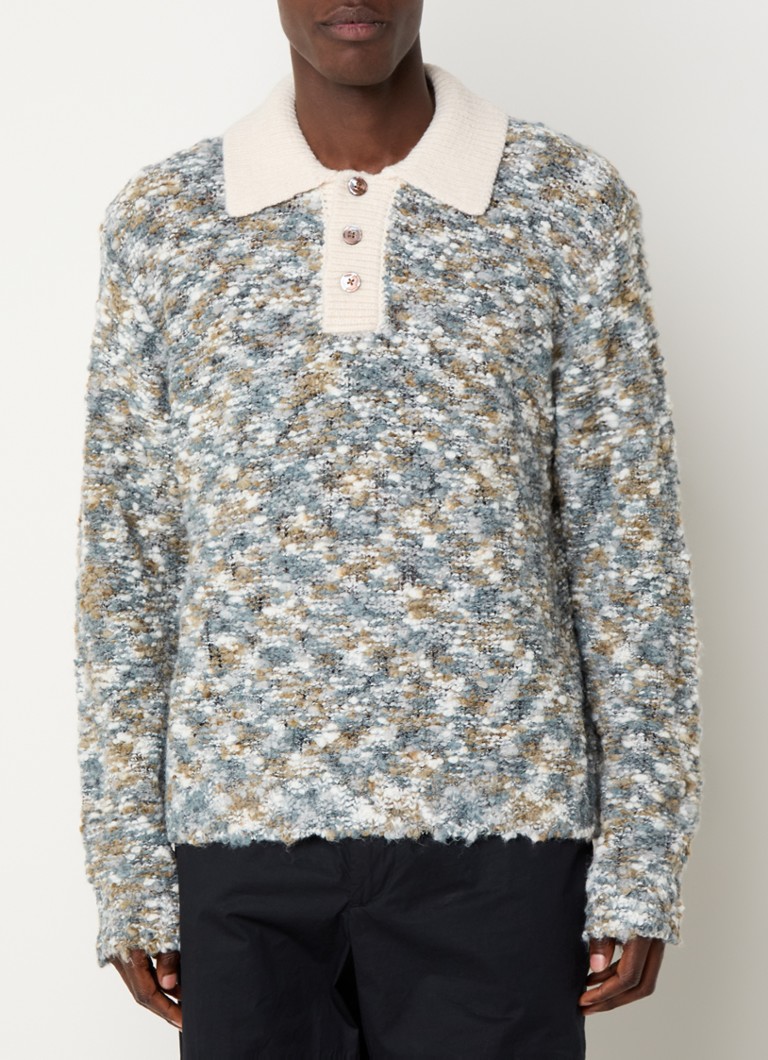 Obey Reuben chunky knitted sweater with polo collar