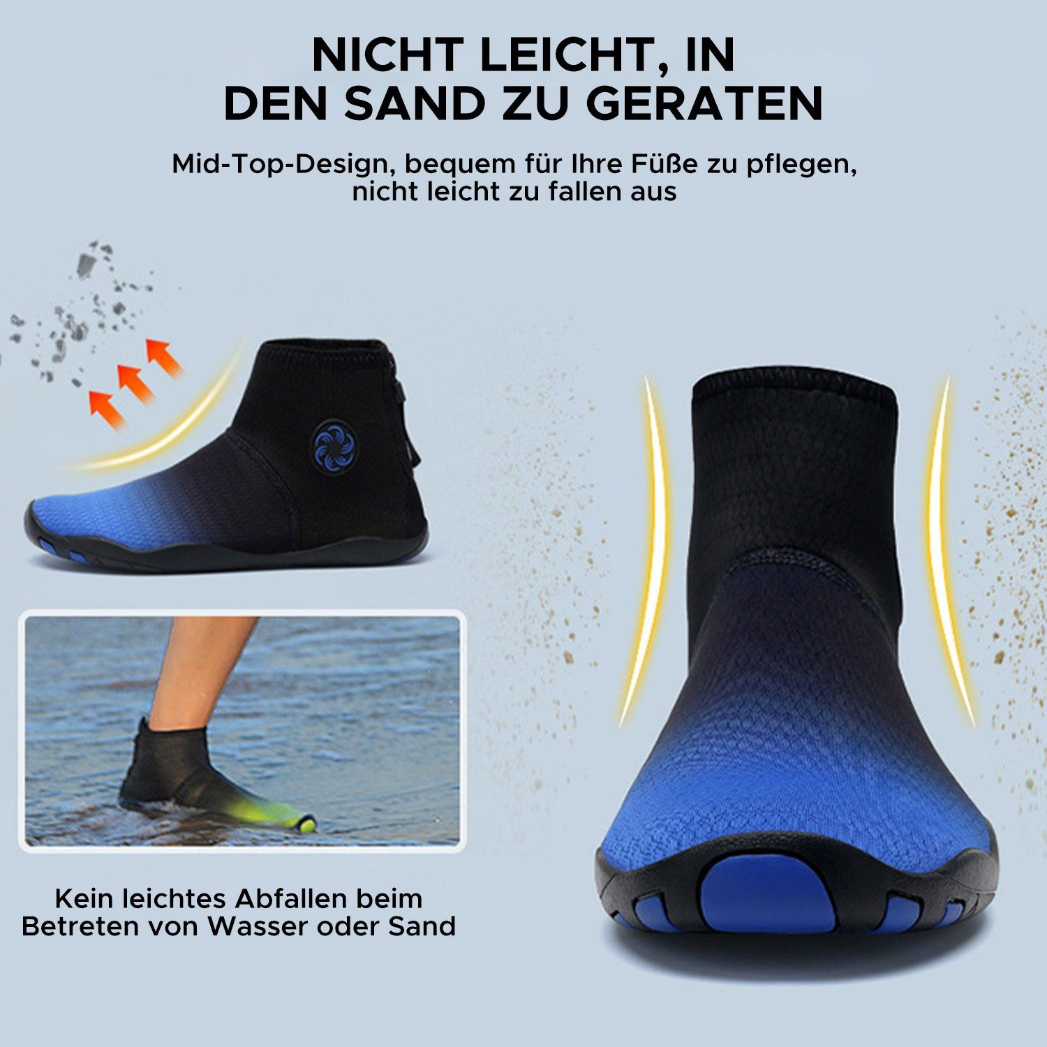 Daisred Wasserschuhe Damen Herren Schnell Trocken Schwimmschuhe Aquaschuh