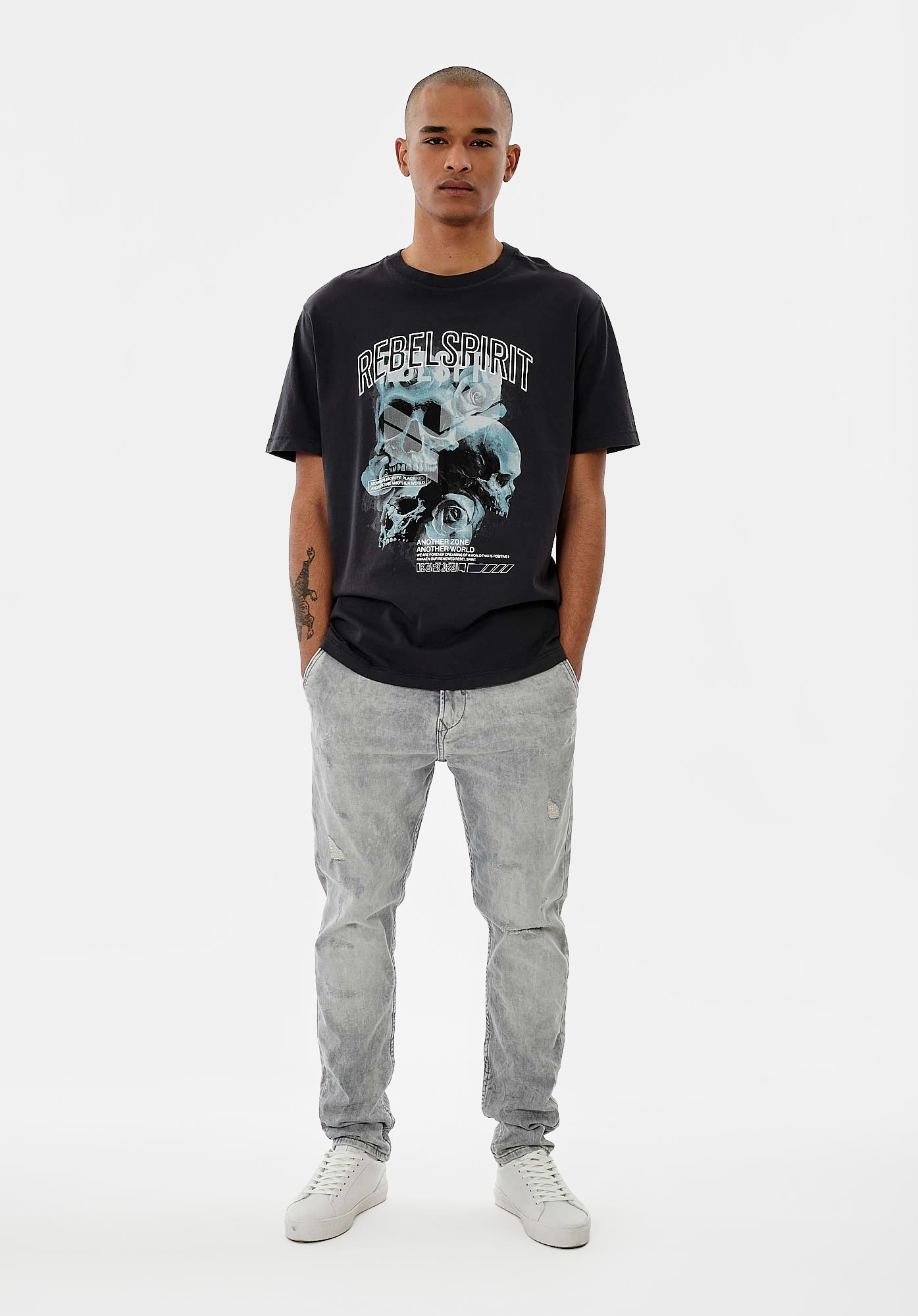 CHUCK  T-shirt gris Homme en 100% coton