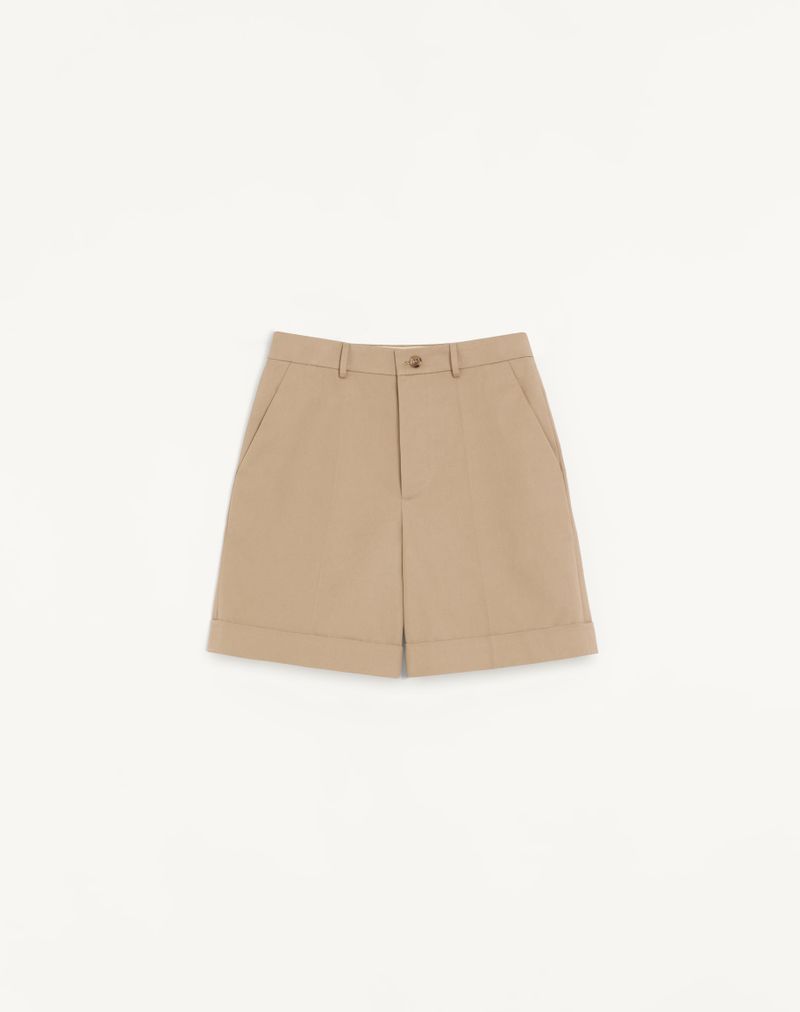 Valentino Bermudashorts i bomuldsgabardin med V-logo-broderi og opsmøg