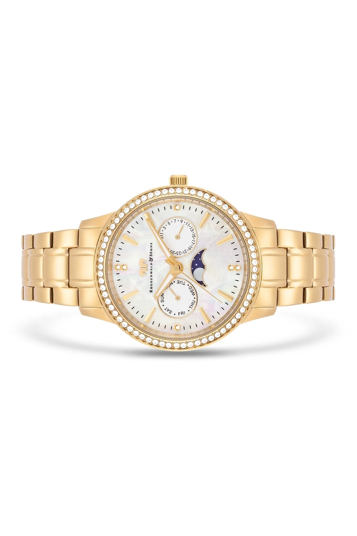 Rhodenwald & Söhne  Multifunktions Damen Multifunktionsuhr gelbgold Edelstahl gelbgold