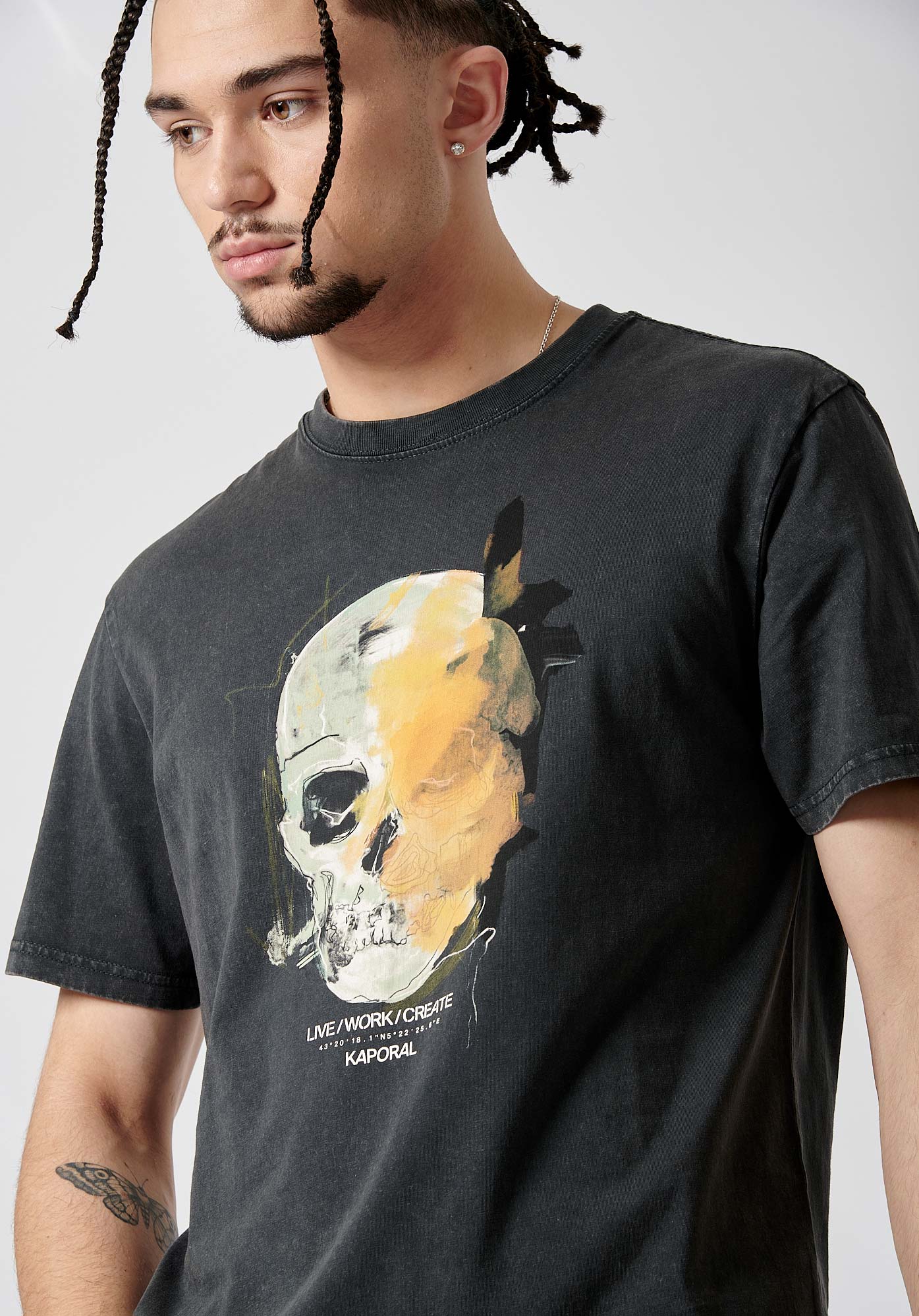 NAINT  T-shirt noir homme 100% coton
