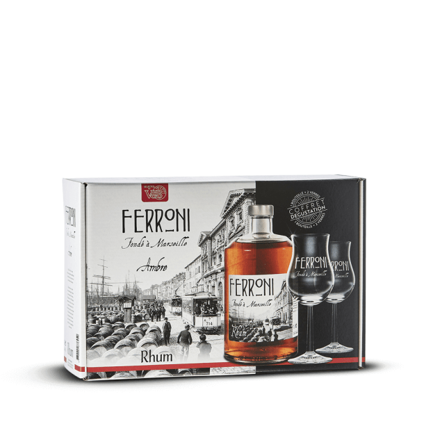 Coffret Ferroni Ambré + 2 verres V and B