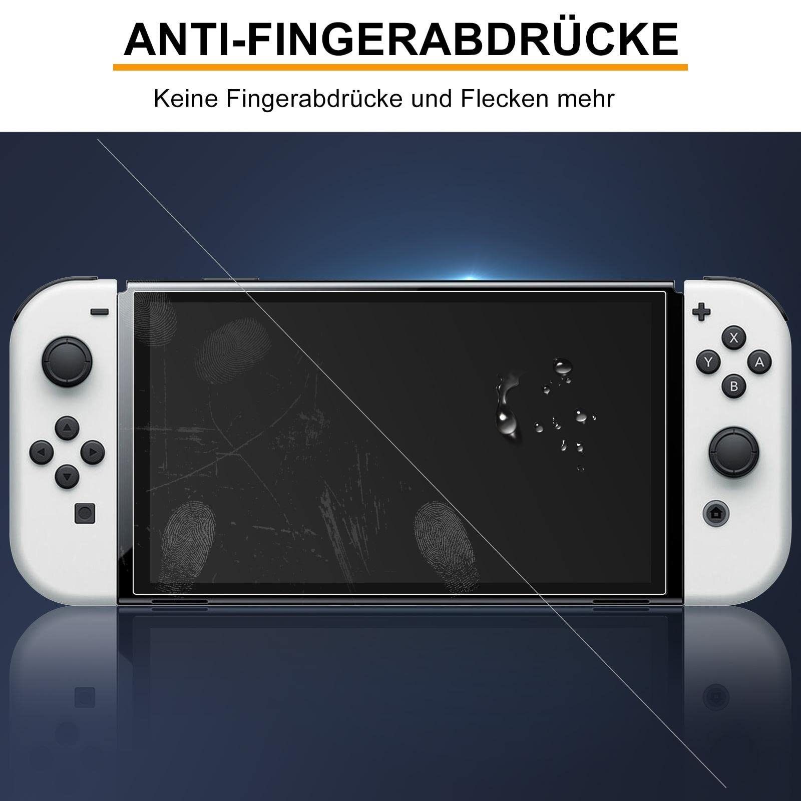 Mutoy Panzerglas für Switch OLED, Displayschutz Schutzfolie Zubehör Nintendo (Kompatibel mit Nintendo Switch OLED,9H Härte 2.5D [Hohe Auflösung][Anti-Bläschen][Anti-Kratzen)