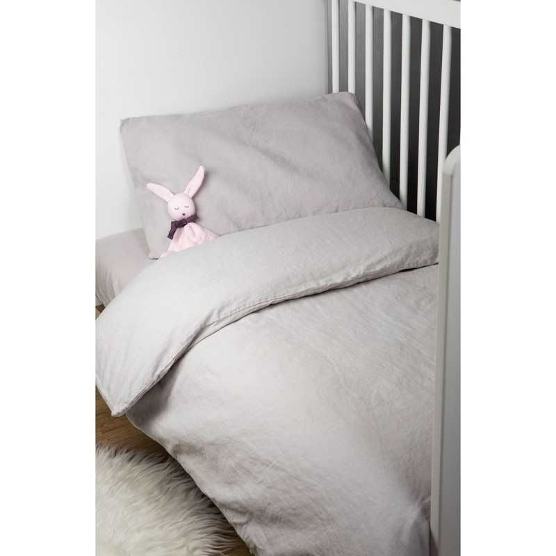 Housse de Couette bébé en Lin et Coton Bio + taie d'oreiller