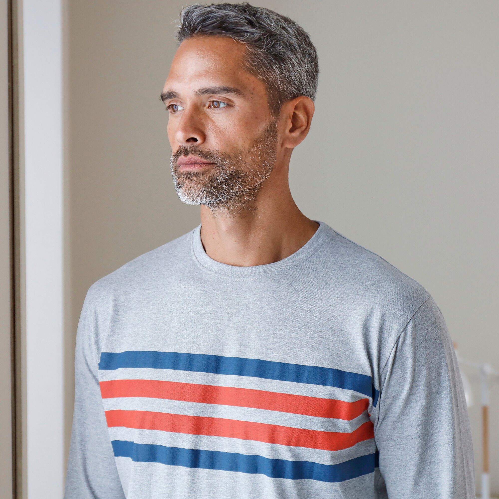 Tee-shirt pyjama manches longues rayures